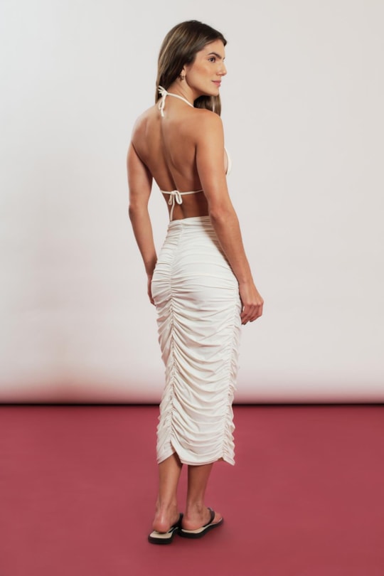 Imagem do produto Saia Midi Franzido Fluity Liso