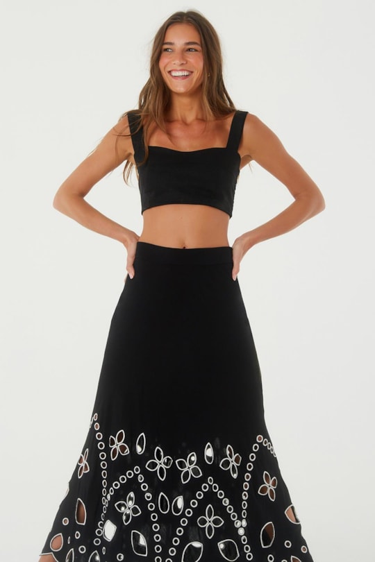 Imagem do produto Saia Midi Richelieu Liso