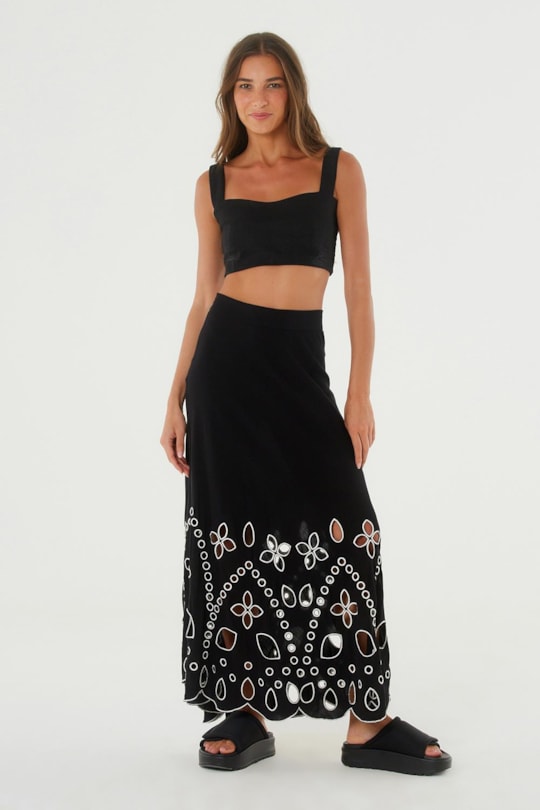 Imagem do produto Saia Midi Richelieu Liso