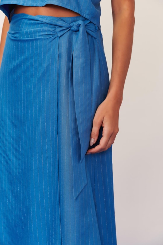 Imagem do produto Saia Midi Transpasse Lurex