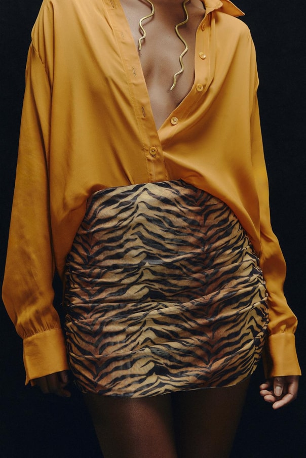 Saia Tule Estampa Tigra