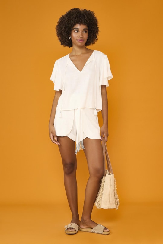 Short Amarracao Bordado Faixa