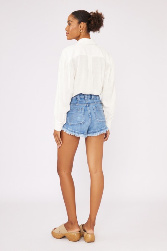 Imagem do produto Short Booty Bm Jeans Barra Desfiada