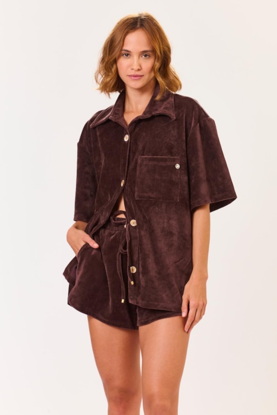 Imagem do produto Short Curto Veludo Liso