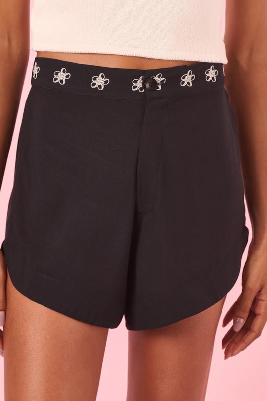 Imagem do produto Short Elastico Costas Bordado Floral