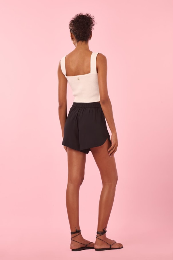 Short Elastico Costas Bordado Floral