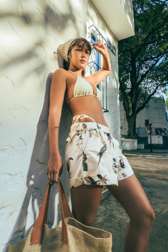 Imagem do produto Short Pregas Sarja Estampas