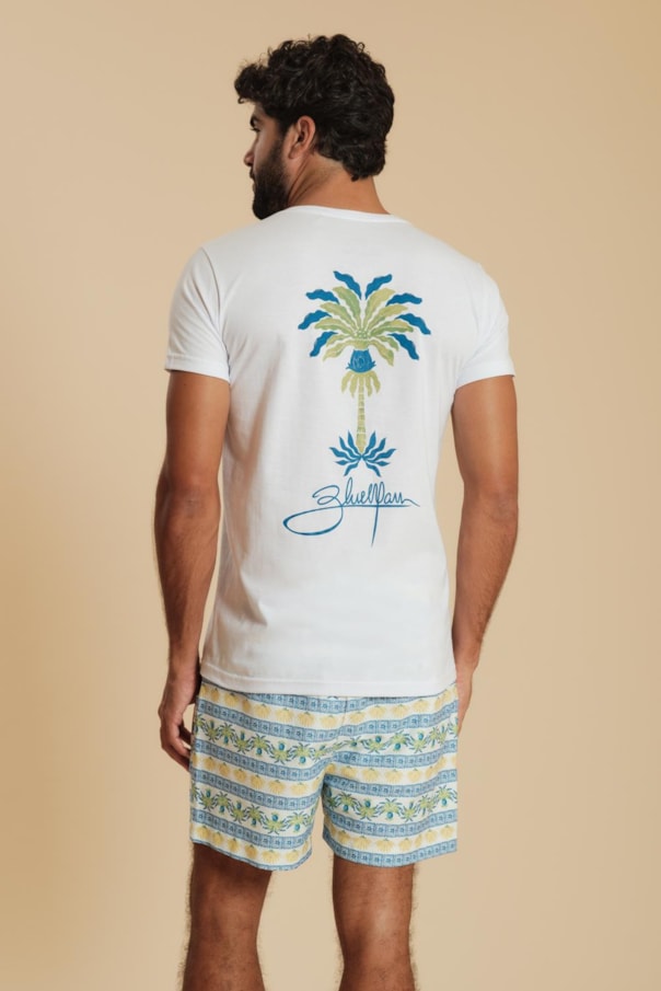 t Shirt Palm Blue Liso