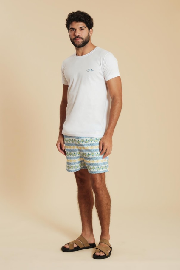 t Shirt Palm Blue Liso