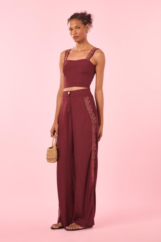 Top Alca Regulavel Bordado Lanai Liso