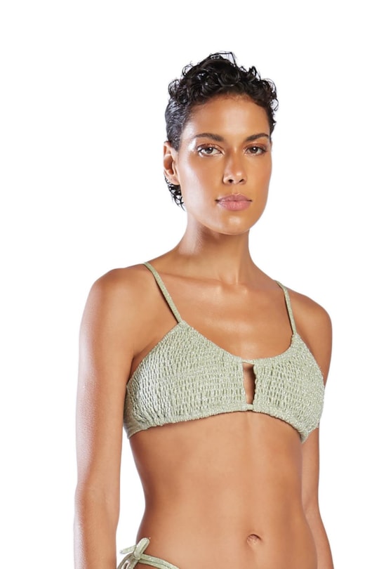 Imagem do produto Top Catita Lastex Lurex Verde