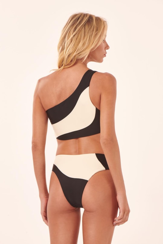 Top Ombro So Coral Tricolor Liso