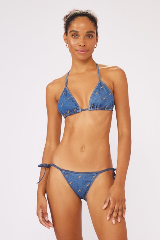 Imagem do produto Top Triangulo Vies Jeans