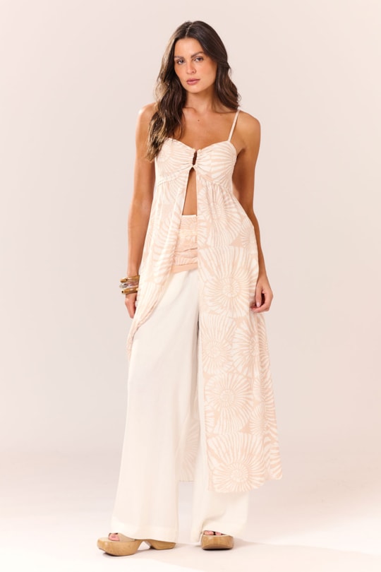 Tunica Entremeio Metal Nautilus Bege