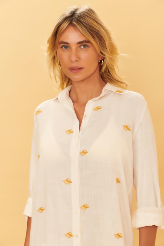 Imagem do produto Vest Chemise Manga Longa Bordada