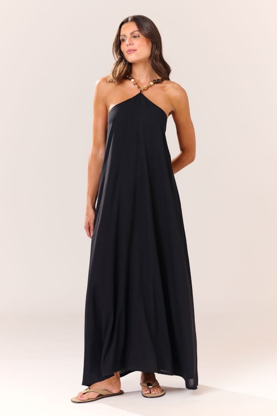 Vestido Alca Pedras Liso