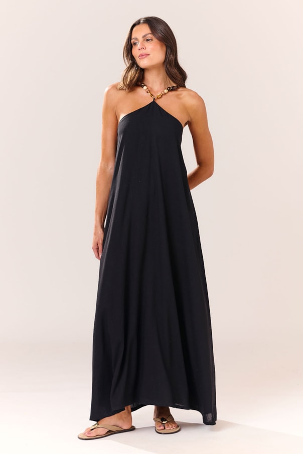 Vestido Alca Pedras Liso