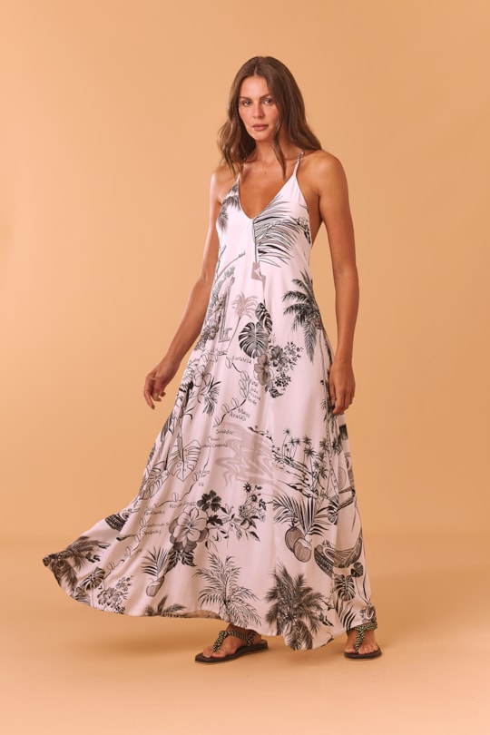 Imagem do produto Vestido Alca Pedras Mapa Litoral Branco