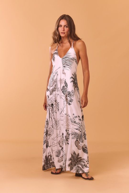 Imagem do produto Vestido Alca Pedras Mapa Litoral Branco