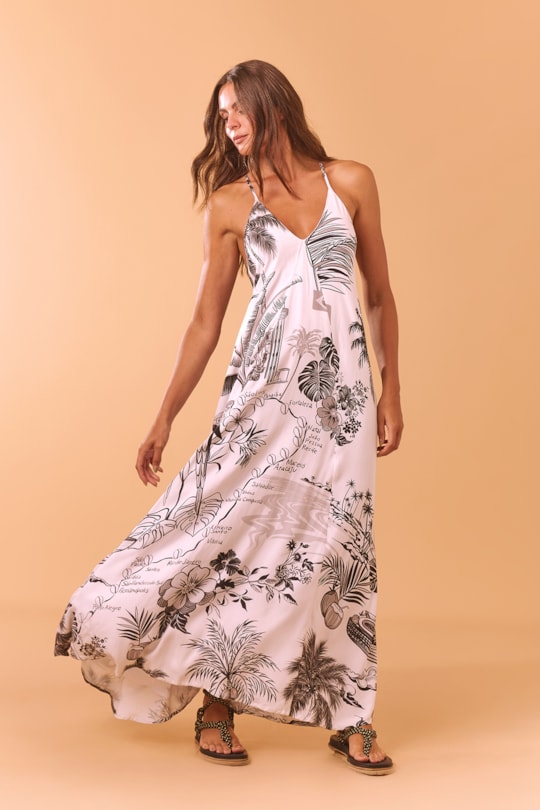 Imagem do produto Vestido Alca Pedras Mapa Litoral Branco