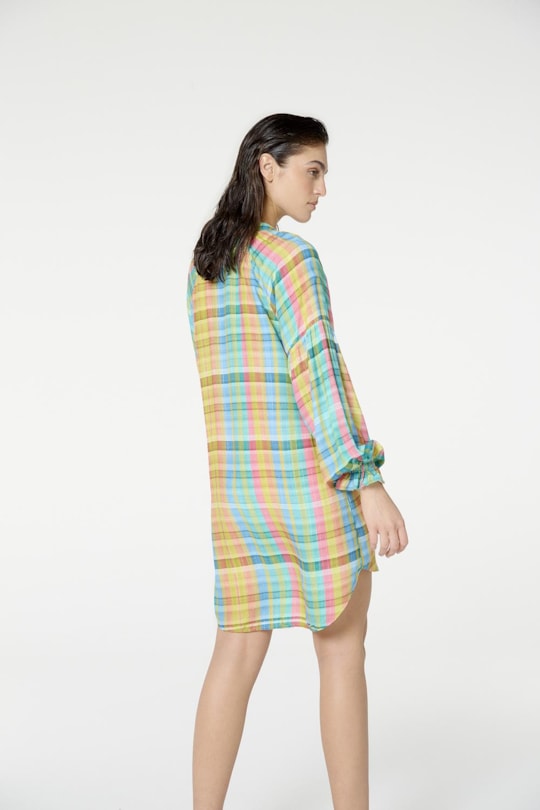 Imagem do produto Vestido Bata Areia Xadrez Candy