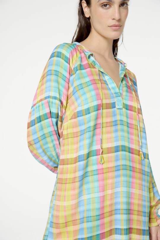 Imagem do produto Vestido Bata Areia Xadrez Candy