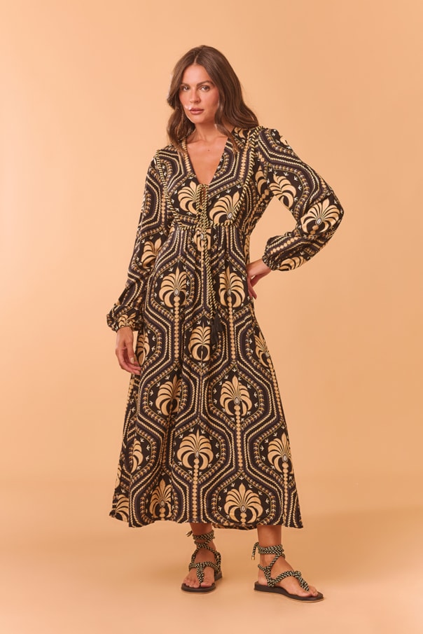 Vestido Bata Detalhe Palmeiral