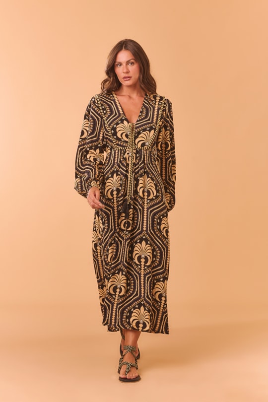 Vestido Bata Detalhe Palmeiral