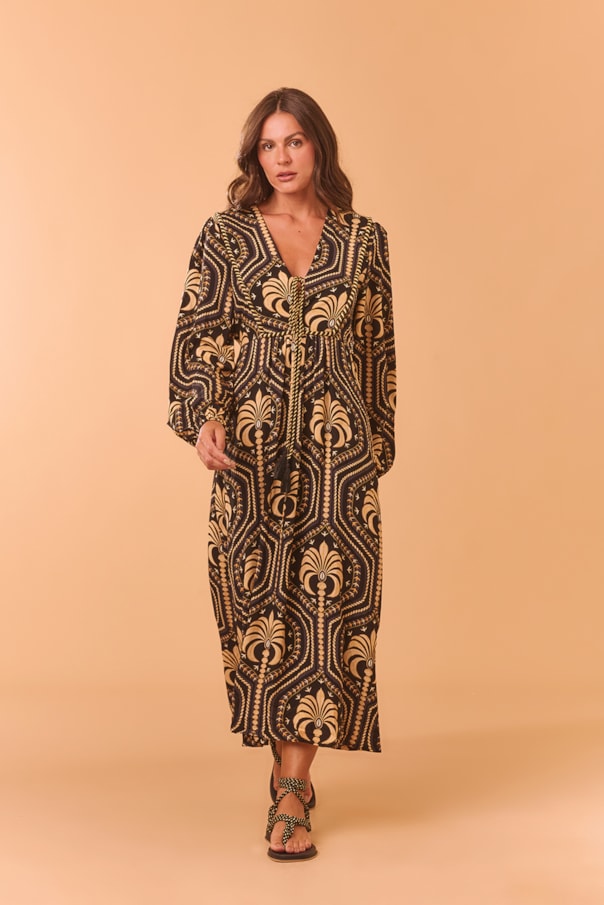 Vestido Bata Detalhe Palmeiral