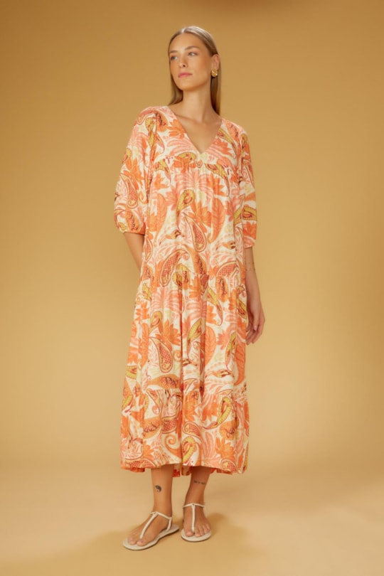 Imagem do produto Vestido Bata Florest Salmao