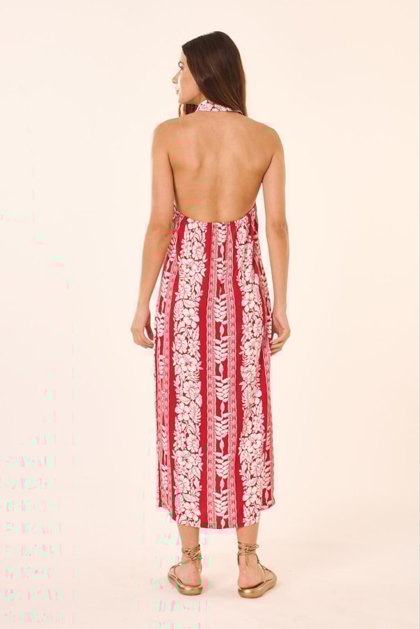 Vestido Chemise Frente Unica Barrado P.