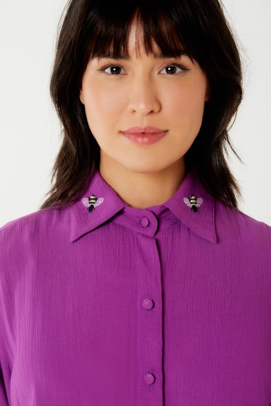 Imagem do produto Vestido Chemise Leila Bordado Abelha