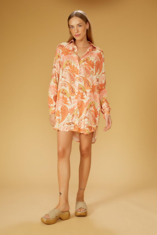 Imagem do produto Vestido Chemise Leila Florest Salmao