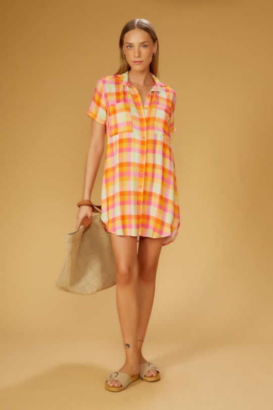 Vestido Chemise Luana Manga Curta Ritmo