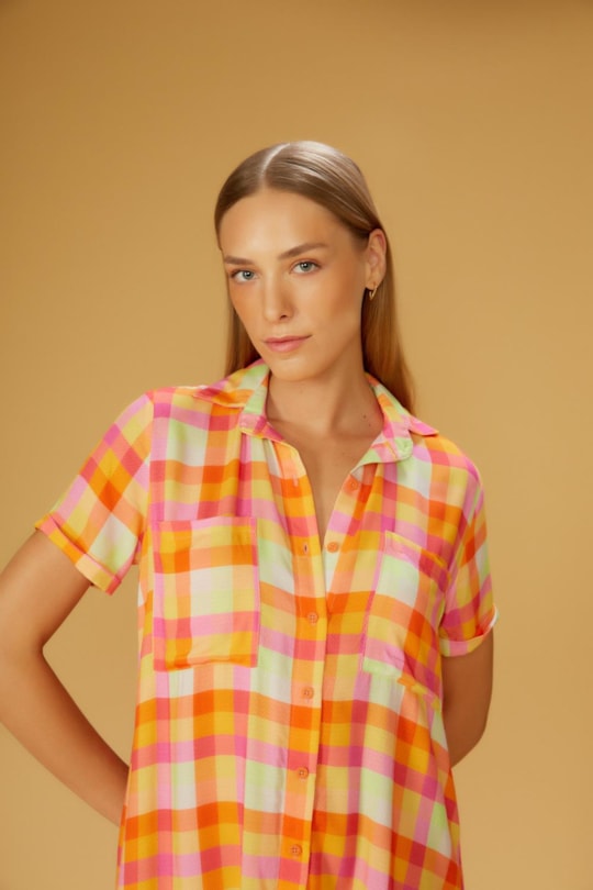 Imagem do produto Vestido Chemise Luana Manga Curta Ritmo