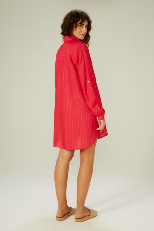 Vestido Chemise Luana Manga Longa Color