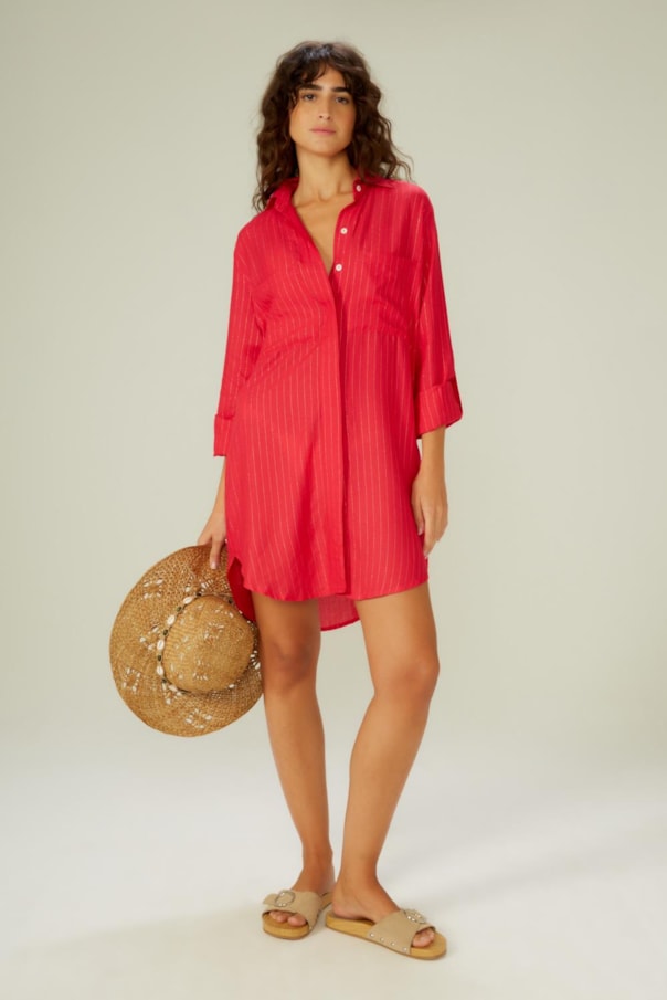 Vestido Chemise Luana Manga Longa Color
