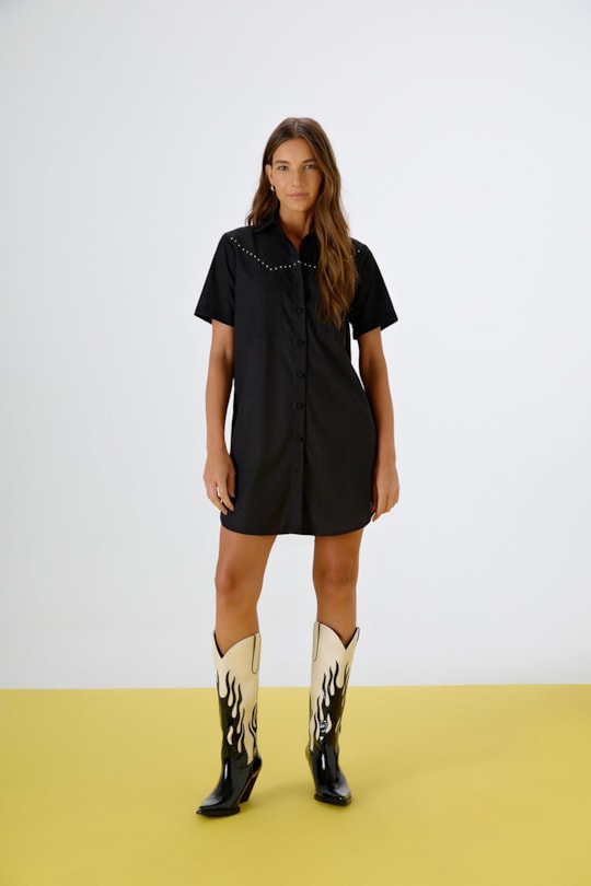 Vestido Chemise Luana Tachas