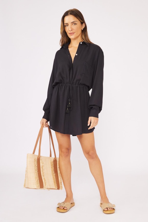Vestido Chemise Salima Liso Color Inv25