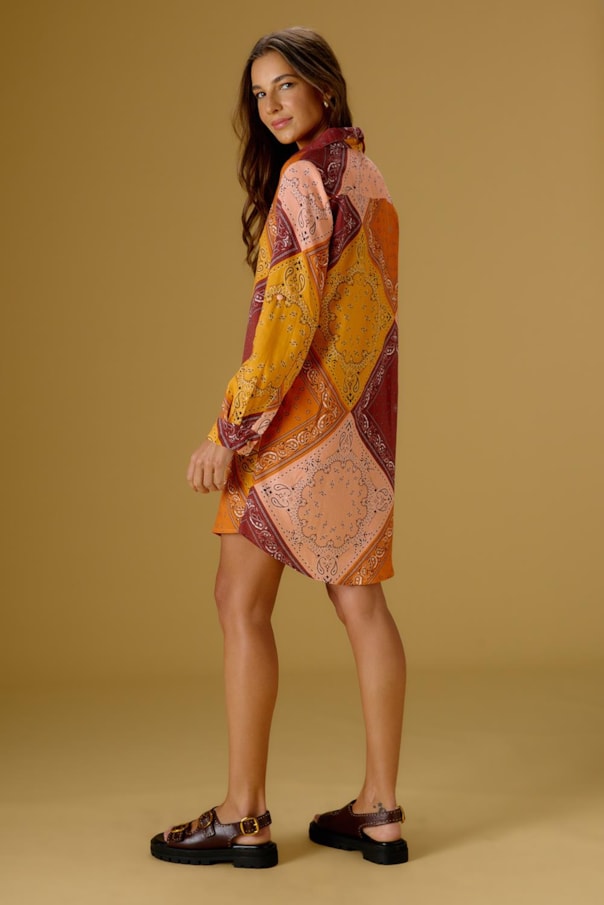 Vestido Chemise Viagem Bandana Blush