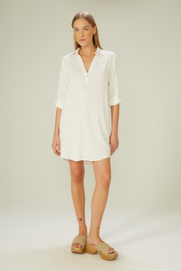 Vestido Chemise Viagem Liso