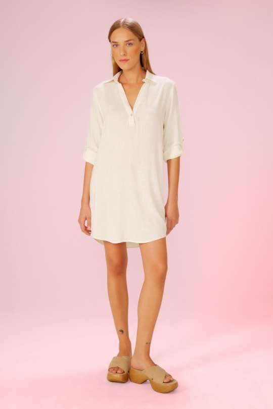 Vestido Chemise Viagem Liso