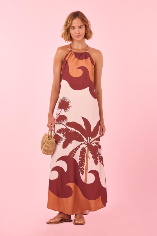 Vestido Choker Barrado Kauai