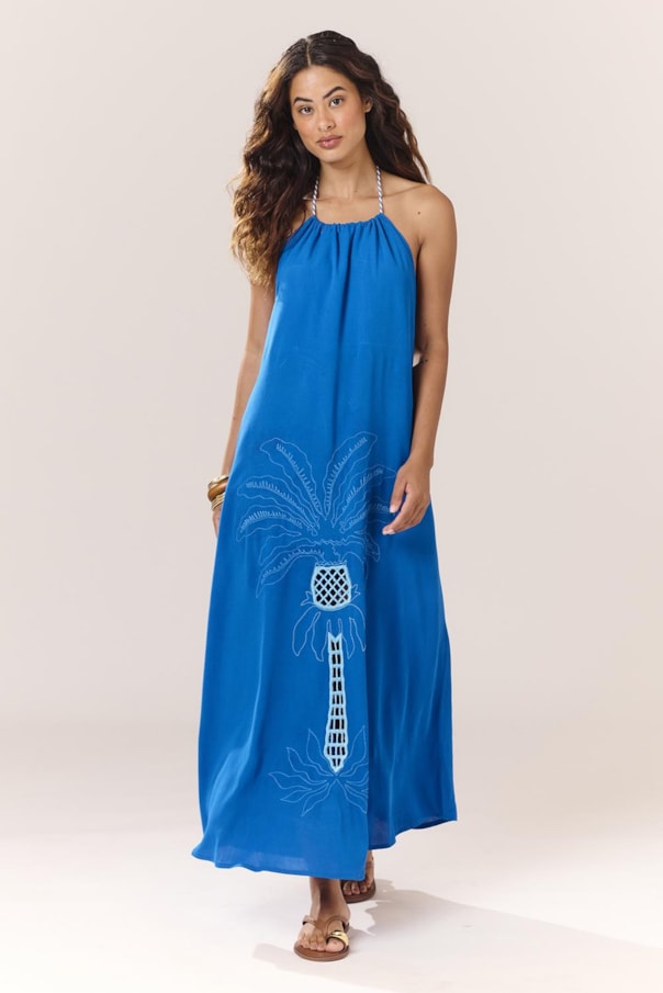 Vestido Choker Bordado Rechilieu