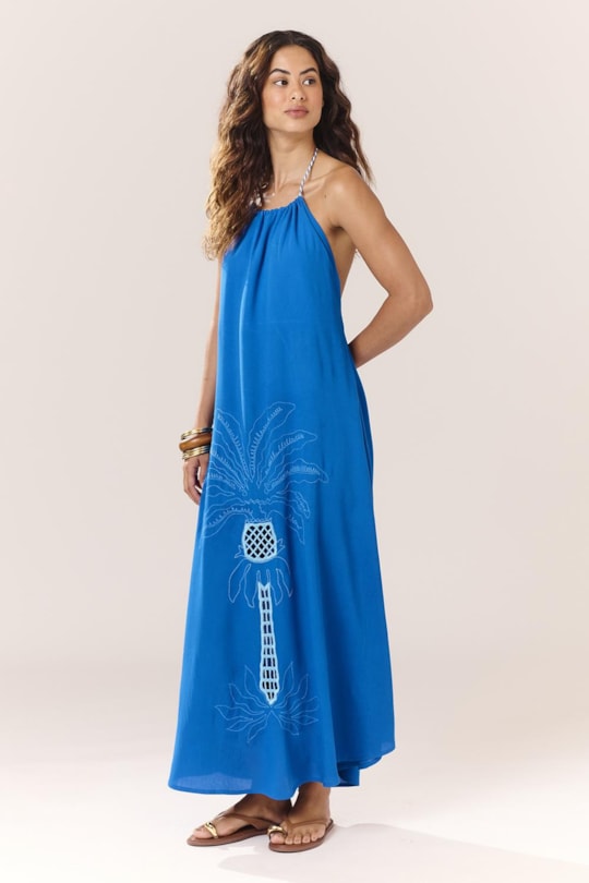 Vestido Choker Bordado Rechilieu
