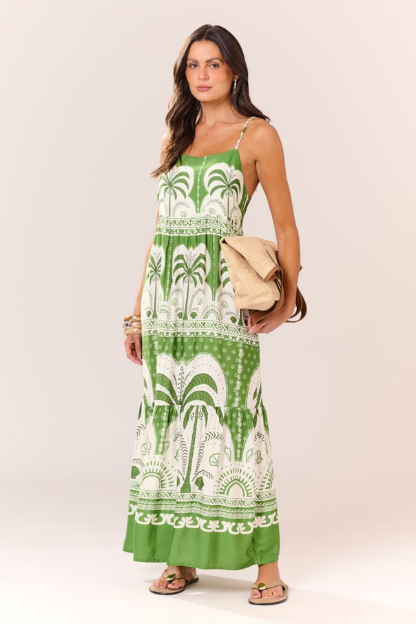 Vestido Cropped Batik Verde