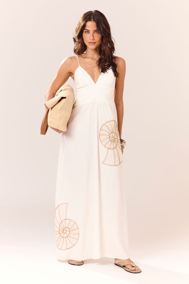 Vestido Cropped Bordado Nahi