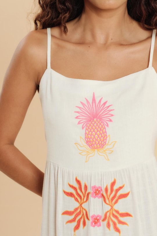 Imagem do produto Vestido Cropped Bordado Neon Liso