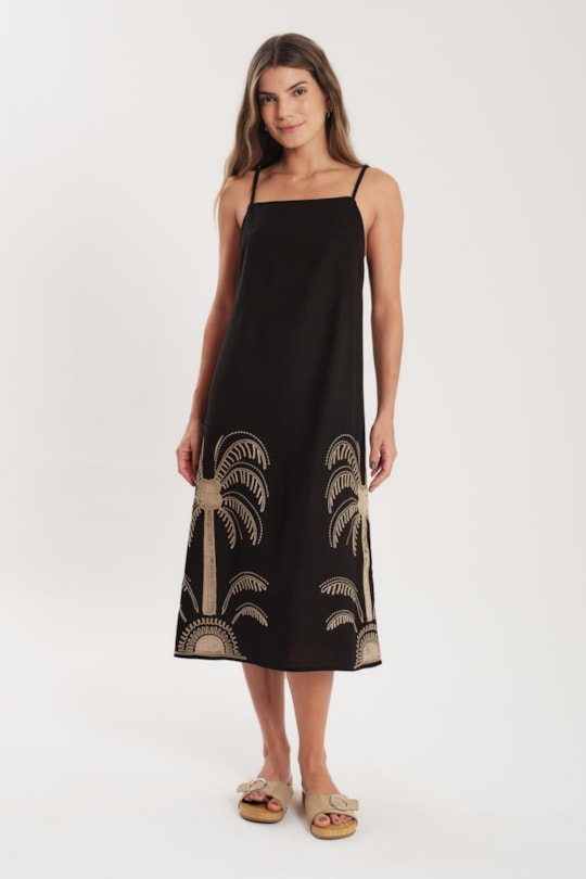 Imagem do produto Vestido Cropped Bordado Tropical