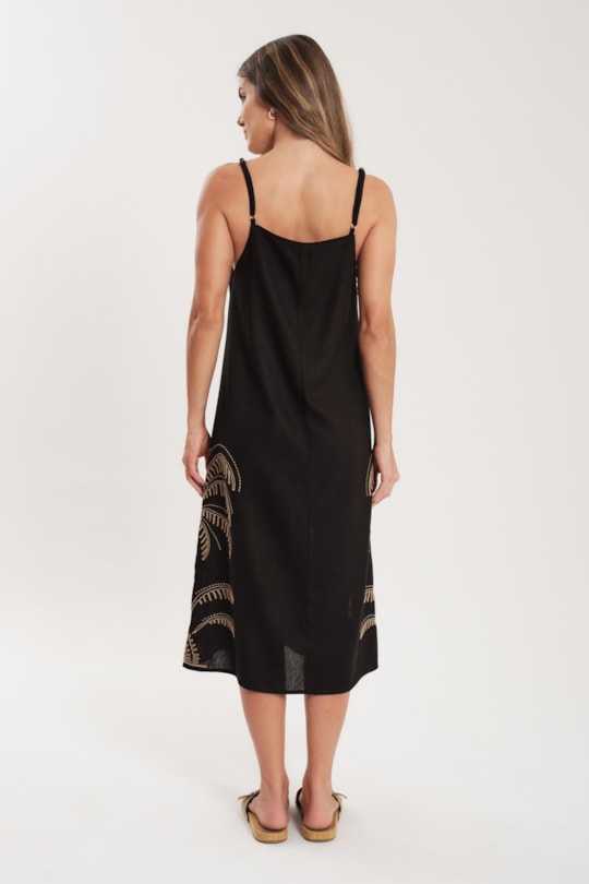 Vestido Cropped Bordado Tropical